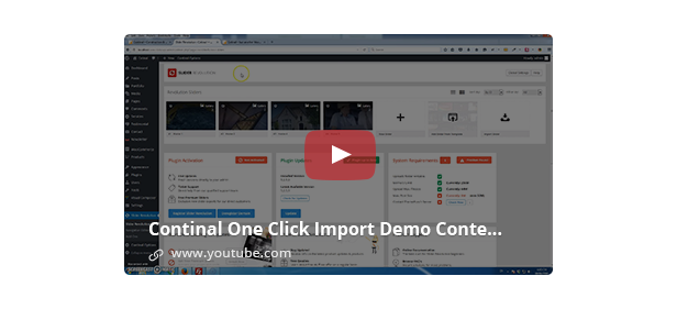 Continal - Construction & Business WordPress Theme Youtube Video Tutorials